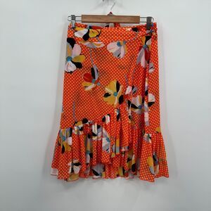 Cabi Wrap Around Skirt Adjustable Floral Dots Medium Summer Stretchy Light